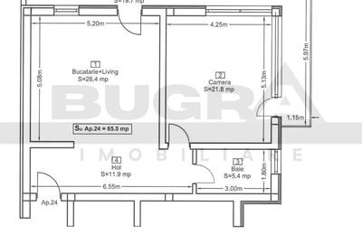 Apartament cu 2 camere semidecomandat în Baciu - 9