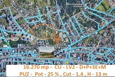 Teren intravilan , PUZ , locuinte colective ( D+P+3E+M ) - 16.270 mp - Pacurari - 2