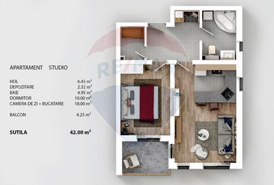 Apartament cu 2 camere semidecomandat în Tractorul - 2