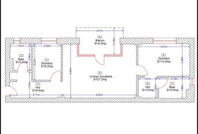 Apartament cu 3 camere semidecomandat, mobilat în Borhanci - 8
