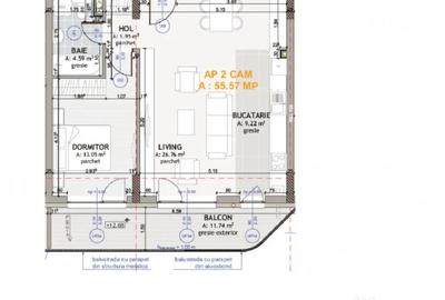 Apartament cu 2 camere semidecomandat în Florești - 5