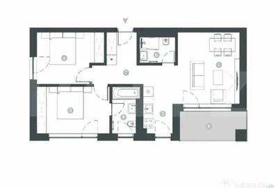 Apartament cu 3 camere semidecomandat în Vest - 1