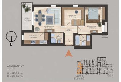 Apartament cu 3 camere decomandat în Pantelimon - 1