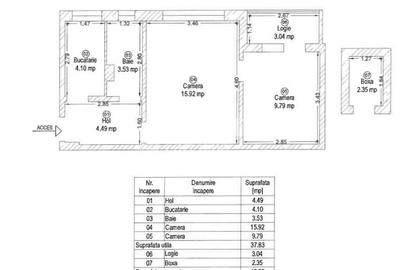 Apartament 2 camere Dacia, etaj intermediar - 13