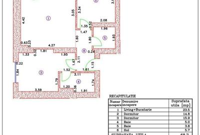 Apartament cu 2 camere decomandat în Central