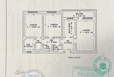 Gara-Abator, apartament cu 3 camere decomandate. - 8