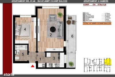 Apartament cu 2 camere decomandat în Central - 2