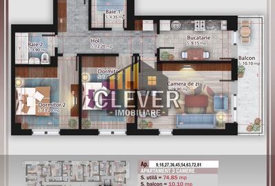 Apartament cu 3 camere în Titan