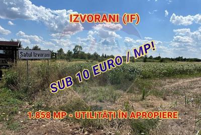 Teren Construcții extravilan de 1858 mp, în Izvorani