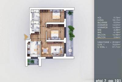 Apartament 3 camere la 7-8 min de metrou Nicolae Teclu