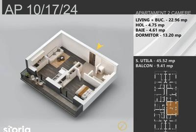 Apartament cu 2 camere în Industriilor