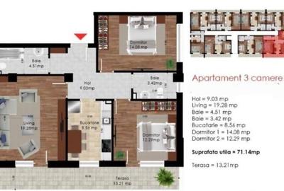 Biruintei - 3 Camere - Mobilat si Utilat - Parcare Subterana - 3