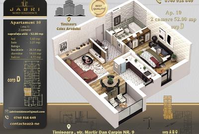 Apartament cu 2 camere decomandat în Aradului - 11