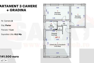 Apartament cu 3 camere în Central - 9