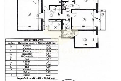Apartament cu 4 camere semidecomandat în Turda