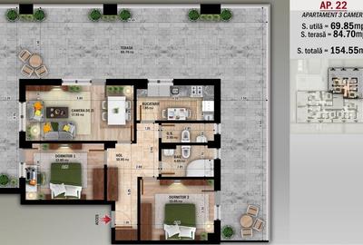 3 camere cu terasa in zona Nicolae Grigorescu decomandat 3 camere cu terasa in zona Nicolae Grigorescu decomandat - 10