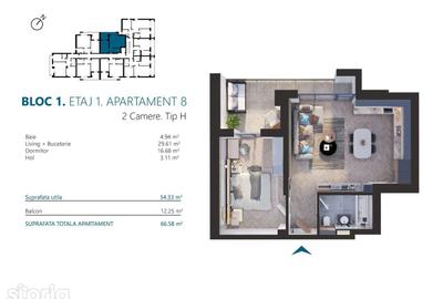 Apartament cu 2 camere în Circumvalațiunii - 10