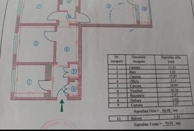 Apartament cu 3 camere decomandat în Central - 1