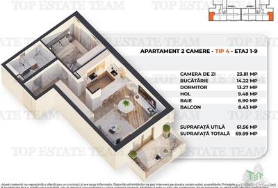 Apartament cu 2 camere decomandat în Centura Vest - 6