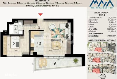 Apartament cu 2 camere în Craiovei - 5