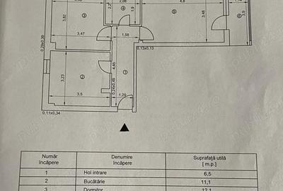 Apartament 2 cam, decomandat, etj 3 din 4 Tudor Vladimirescu, Nr. 229 IRUC, 58,6 m2 - 1