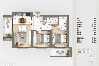 Apartament cu 3 camere în Titan - 3