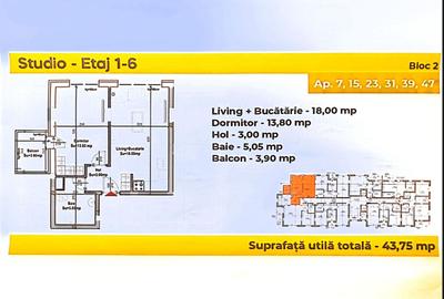 Apartament cu 2 camere/ Tip Studio, Metalurgiei- Grand Arena - 2