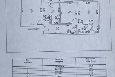 Apartament 3 camere decomandat, zona Buzaului, etaj 3. - 2