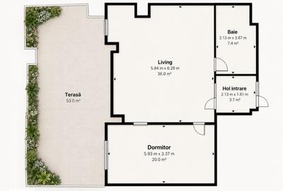 Apartament cu 2 camere în Șoseaua Nordului