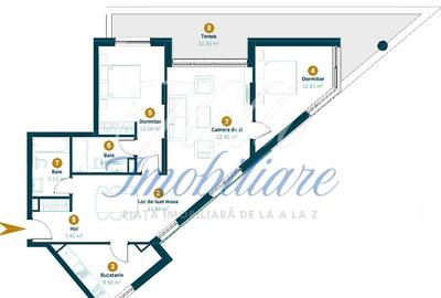 Apartament cu 3 camere semidecomandat în Între Lacuri