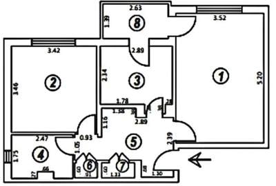 Apartament cu 2 camere decomandat în Sărari