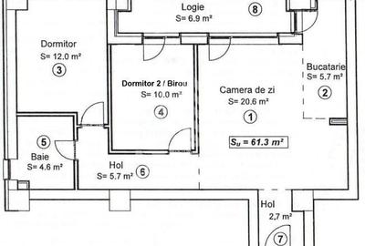 Apartament cu 3 camere decomandat în Central