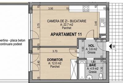 Apartament cu 2 camere semidecomandat, mobilat în Florești - 3