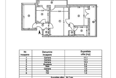Apartament cu 3 camere semidecomandat în Țiglina 3 - 8