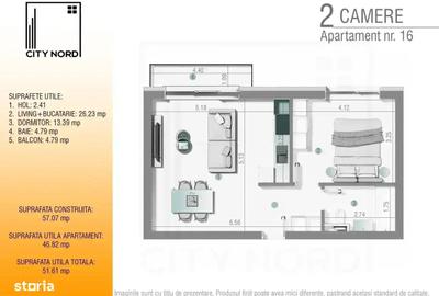 Apartament cu 2 camere în Central - 9
