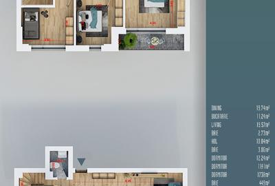 Penthouse pe două niveluri, 4 camere, priveliște superbă – finalizat 2025 Titan - 24