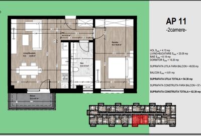 Apartament cu 2 camere decomandat în Central