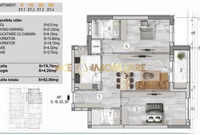 Apartament cu 3 camere în Berceni