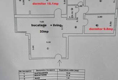 Apartament cu 4 camere decomandat în E3 - 11