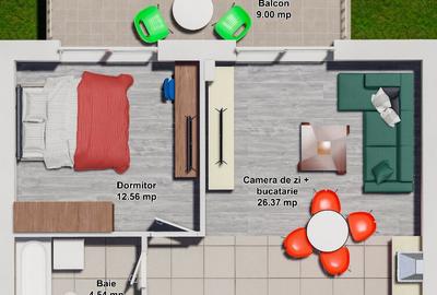 Apartament cu 2 camere decomandat în Ștefăneștii de Jos - 2