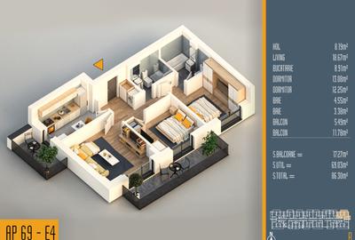 Apartament cu 3 camere decomandat în Theodor Pallady - 2