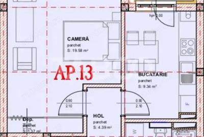 Garsoniera de vanzare 41 mpu decomandata balcon loc parcare Selimbar - 3