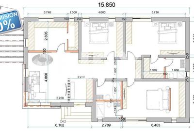 TVA inclus | Case PARTER 4 camere Trivale | Teren 465 mp | Util 120 mp - 2
