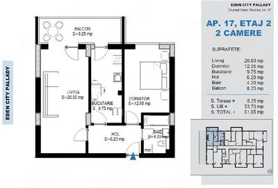 Apartament cu 2 camere decomandat în Titan - 2