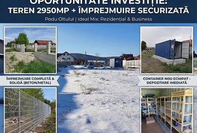 Proprietate 2950mp - Imprejmuit + Container. Podu Oltului, la strada principala - 16