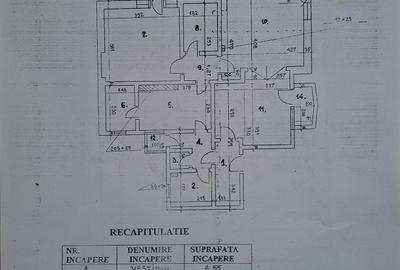 Vanzare apartament 3 camere   - in casa construita in 1945