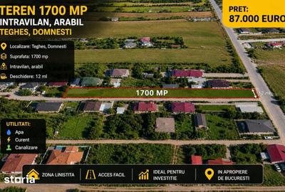 Teren de 1700 mp, în Domnești