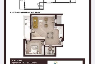 Apartament cu 2 camere în Nord