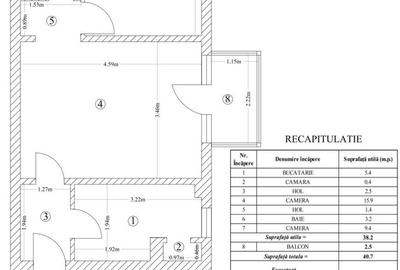 Apartament cu 2 camere semidecomandat în Baza 3 - 2