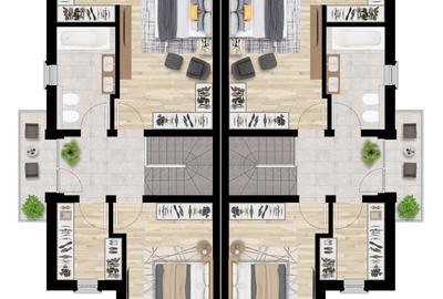 Dezvoltator: Duplex in cartier privat - 4,5 camere, 2 bai cu dormitor la parter - 3